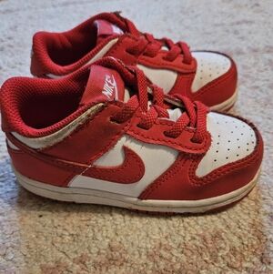 Nike Toddler Dunk Low 8C Red Shoes (Run A Tad Bit Small)